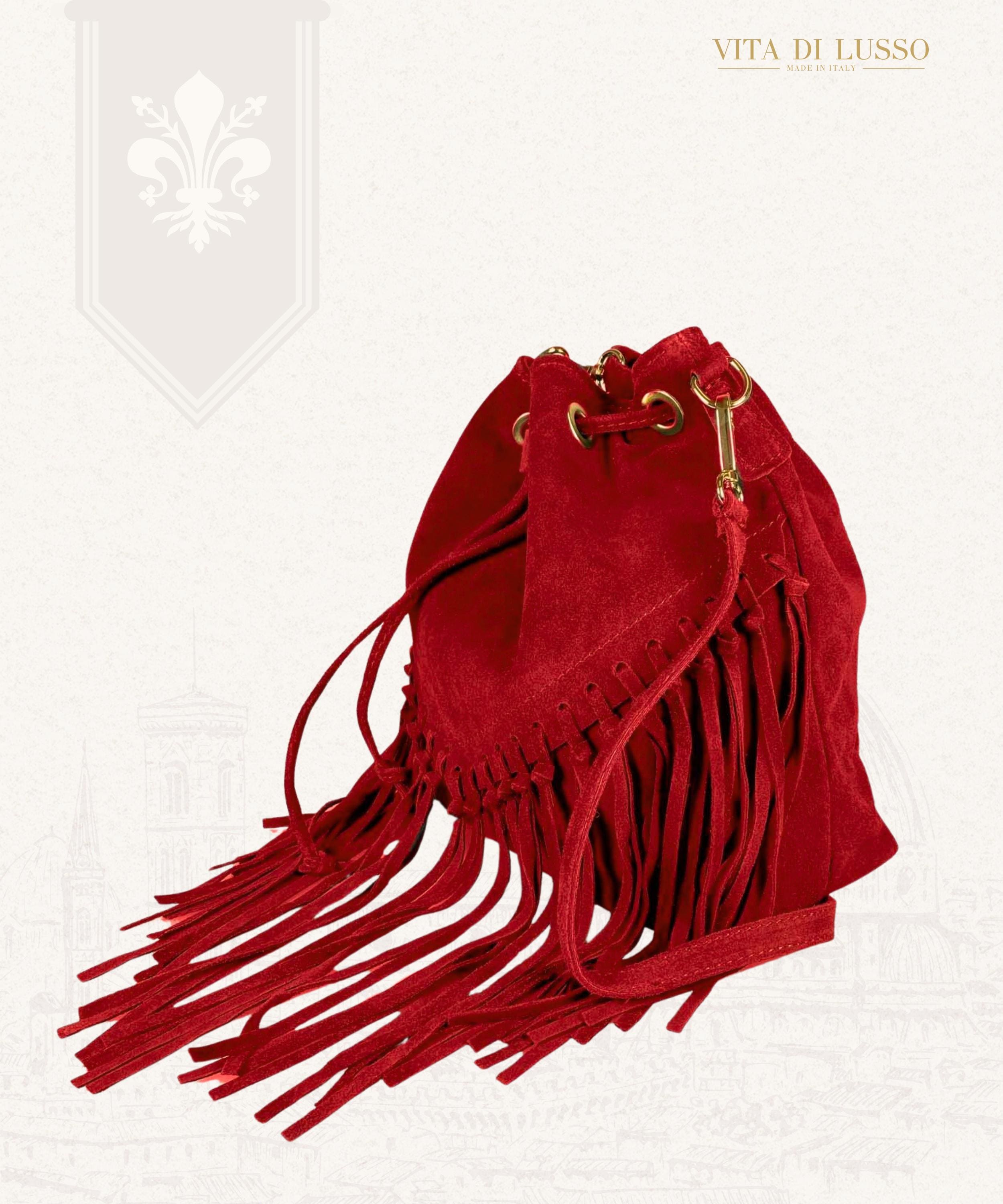 Red Suede Bucket Bag - Etsy display picture 1