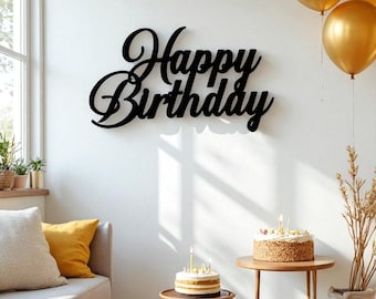 Letrero acrílico personalizado de feliz cumpleaños: decoración para fiestas y accesorios fotográficos.
