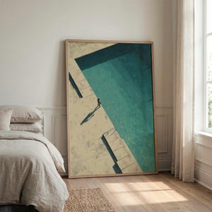 Abstract Pool Art Poster - Retro Minimalist Summer Design