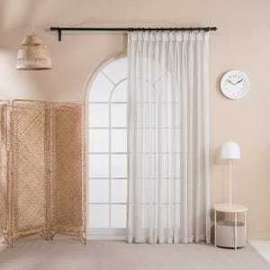 Extra Wide 100% Linen Sheer Curtains, 4 Color Options, Custom Pinch Pleated Sheer Panels For Bedroom, Living Room, Curtain Tracks or Rods.