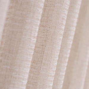 100% Natural Linen Pinch Pleated Sheer Curtain Panels For Living Room, Bedroom. 4 Colors, Custom Sheer Curtain For Curtain Tracks and Rods.
