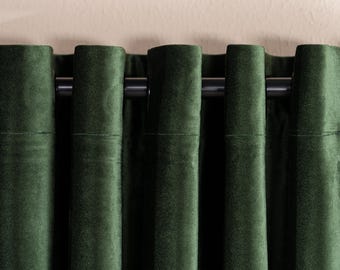 Blackout Green Velvet Curtains: Thermal Soundproof Custom Drapes