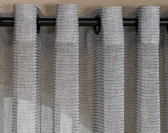 Real Organic Linen Curtains: Sheer Light Filtering Drapery - Custom Size Available