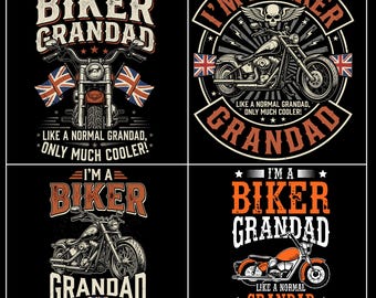 Brytyjski Dziadek Motocyklista PNG | Projekt Dziadka Motocyklisty | Grafika Motocyklisty z Flagą Wielkiej Brytanii | Prezent na Dzień Ojca | Sublimacja do pobrania