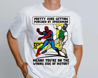 Spider-Man Funny Punch Meme PNG | Wrong Side of History Shirt Design | Superhero Meme Sublimation | Funny Graphic Tee Digital Download