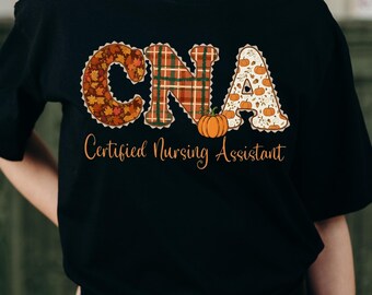 CNA Fall Png Svg, Projekt sublimacji dla certyfikowanego asystenta pielęgniarskiego, Koszulka CNA z jesienną dynią, Prezent dla pielęgniarki z podziękowaniami, Halloween CNA Png