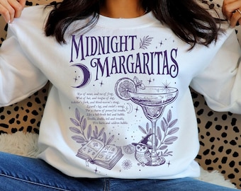 Midnight Margaritas PNG SVG | Witchy Owl Clipart | Boho Magic Book Design | Halloween Margarita Glass | Mystic Sublimation