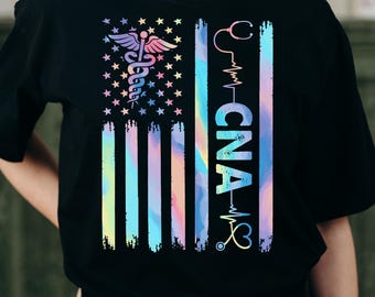Nurse American Flag PNG SVG Editable | CNA Nurse Life Design | Patriotic Medical Shirt | 4th of July Nurse Gift Cricut File