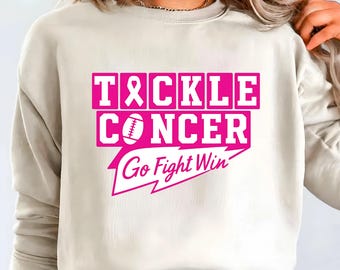 In October We Wear Pink PNG SVG | Breast Cancer Awareness Png | Tackle Cancer Png | Go Fight Win Png | Inspirational Preppy Png