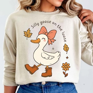 Silly Goose On The Loose PNG SVG | Funny Goose Meme | Cute Coquette Goose Design | Sublimation | Cricut Files | Digital Download
