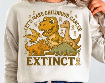 Dinosaur Childhood Cancer Awareness PNG SVG | Pediatric Oncology Nurse Clipart | Make Cancer Extinct Peds Oncology Design