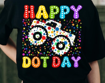 Happy Dot Day Monster Truck Png SVG, Polka Dotted Boys Kids, Rainbow Dot Day Sublimation Clipart for Cricut