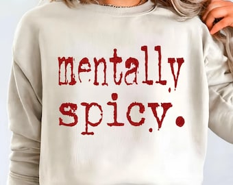 Mentalnie pikantny PNG SVG | Projekt typografii w stylu retro na maszynie do pisania | Sublimacja i nadruk DTF w stylu vintage z lat 70. | Cyfrowe pobieranie cytatów o zdrowiu psychicznym