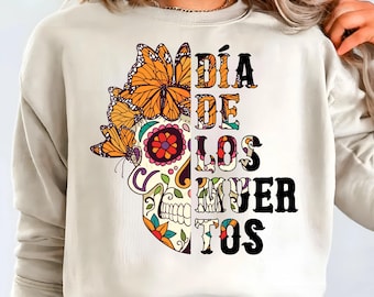 Colorful Floral Sugar Skull PNG SVG | Día De Los Muertos Sublimation Design | Day of the Dead Calavera Shirt Print | Digital Download