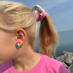 Statement Rainbow Flower Studs