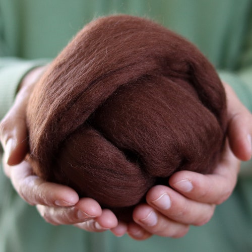 Merino Wool Roving in Cinnamon Needle Felting Wet Felting Etsy