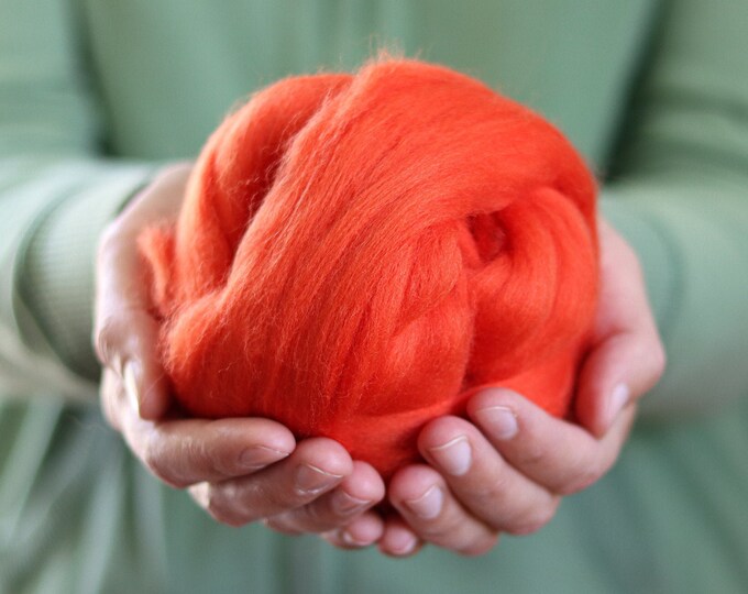 Merino Wool Roving in Cinnamon, Needle Felting, Wet Felting, Nuno ...