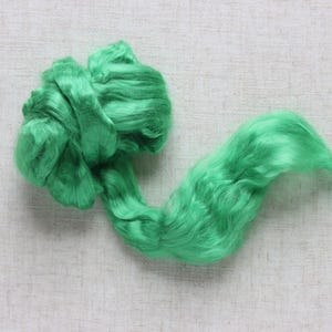 Meadow Green Viscose Roving for Wet Felting, Needle Felting, and Spinning - 1 oz.