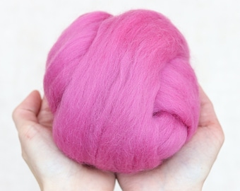 Coneflower Pink Merino Wool Roving