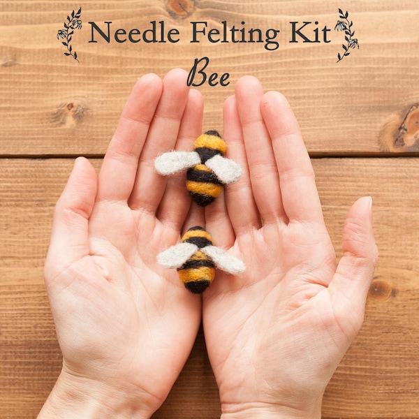 Needle Felting Kit - Beginner - Makes at Least 2 Bees - DIY Kit - Gift for Beekeeper - Christmas - Apiarist - Complete Kit - Craft Kit