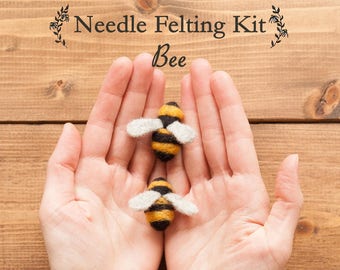 Needle Felting Kit - Beginner - Makes at Least 2 Bees - DIY Kit - Gift for Beekeeper - Christmas - Apiarist - Complete Kit - Craft Kit