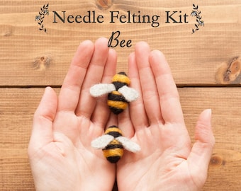 Needle Felting Kit - Beginner - Makes at Least 2 Bees - DIY Kit - Gift for Beekeeper - Christmas - Apiarist - Complete Kit - Craft Kit