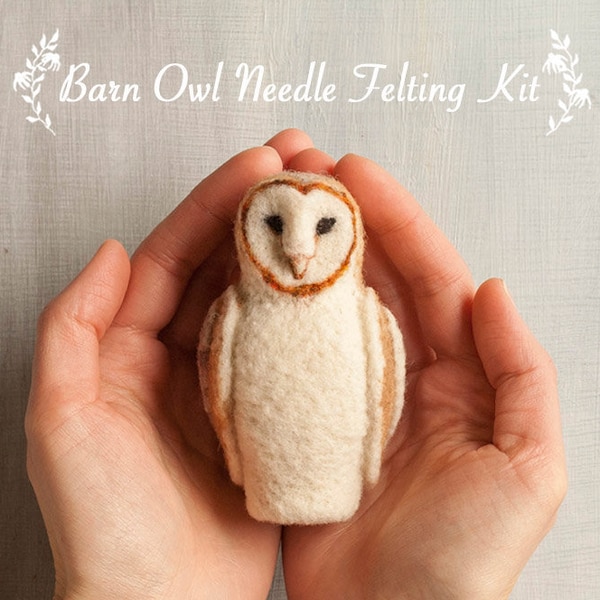 Needle Felting Kit - Barn Owl - Intermediate - DIY Craft Kit - Christmas Gift - Winter Craft - Make Your Own - Gift - Complete Kit