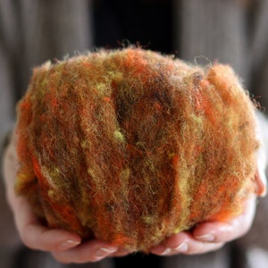 Amber Carded Wool Batts for Needle Felting, Wet Felting, Spinning - 1 oz.