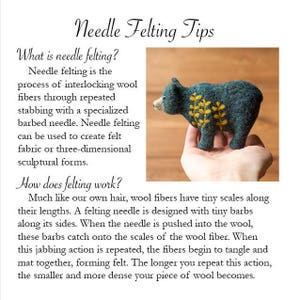 Needle Felting Kit Craft Kit Beginner DIY Kit Christmas Gift Starter Wool Batting Wool Roving Learn to Felt Creative image 5