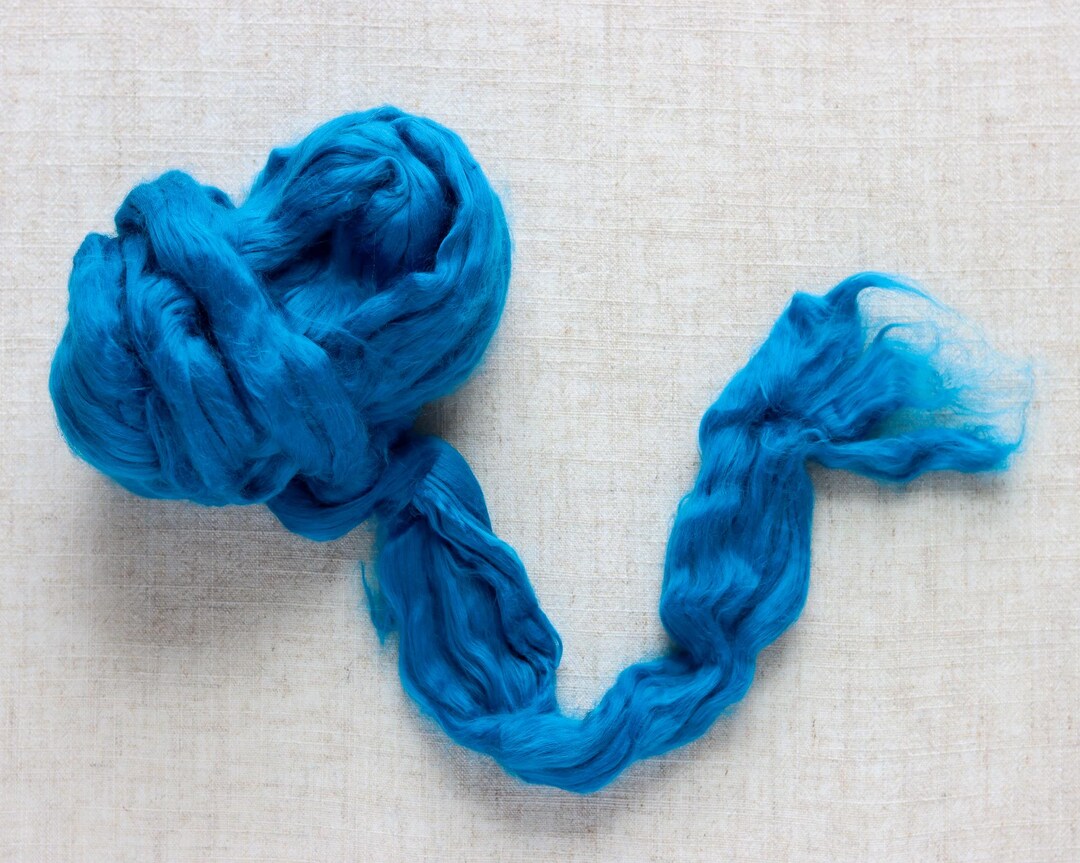 Blue Roving Bay Blue Cotton Roving for Wet Felting, Needle Felting, and Spinning ...