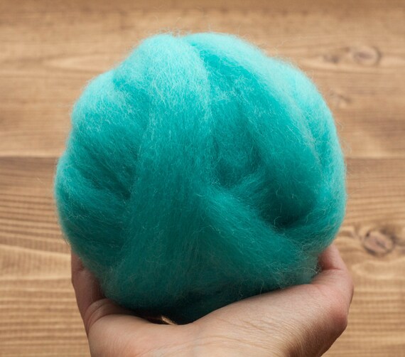 Aqua Blue Wool Roving for Needle Felting, Wet Felting, Spinning, Dyed Felting  Wool, Turquoise, Light Teal, Robins Egg, Fiber Art Supplies 