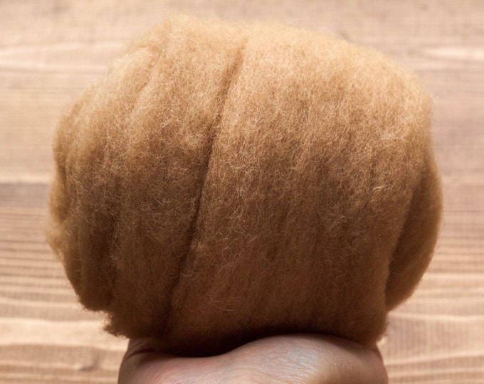Blended Wool Batting for Needle Felting Latte Wet Felting, Skin Tone