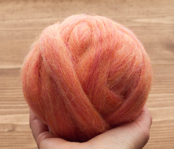 Pink Grapefruit Needle Felting Wool Roving - Wet Felting, Weaving,  Spinning, Fiber Art Supplies - 1 oz.