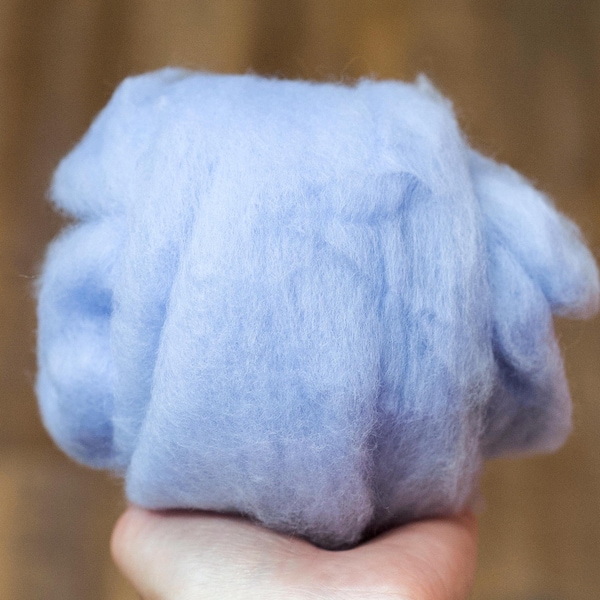 Merino Wool Batting in Sunrise Blue, Needle Felting, Dry Felting, Wet Felting, Nuno Felting, Weaving, by DHG, pale blue, sky