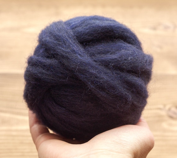 Wool Roving for Needle Felting in Midnight Blue, Wet Felting, Spinning,  Navy, Indigo, Dark Blue, Craft Supplies, Fiber Arts