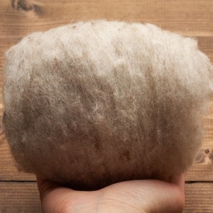 Oatmeal Carded Wool Batting for Needle Felting, Wet Felting, Spinning - 1 oz.