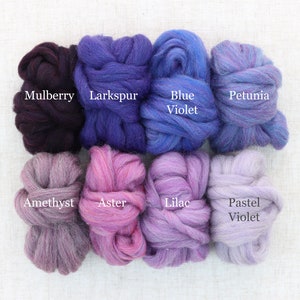 Purples and Violets Wool Roving Sampler image 2
