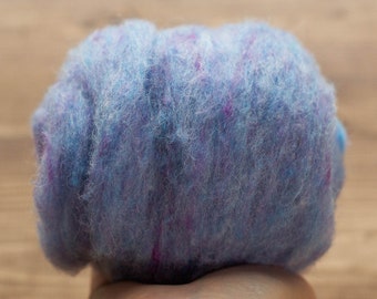 Cornflower Blue Needle Felting Wool, Wool Batting, Batts, Wet Felting, Spinning, Dyed Felting Wool, Light Blue, Fiber Art Supplies