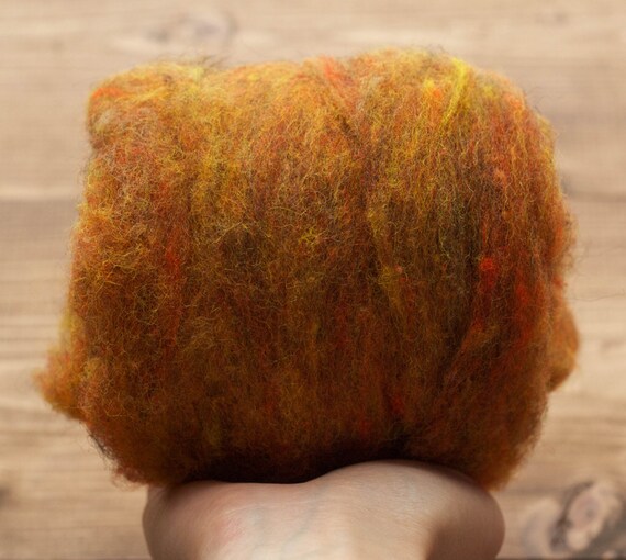 Dyed Felting Wool Fiber Art Supplies Batts Black Walnut Needle Felting