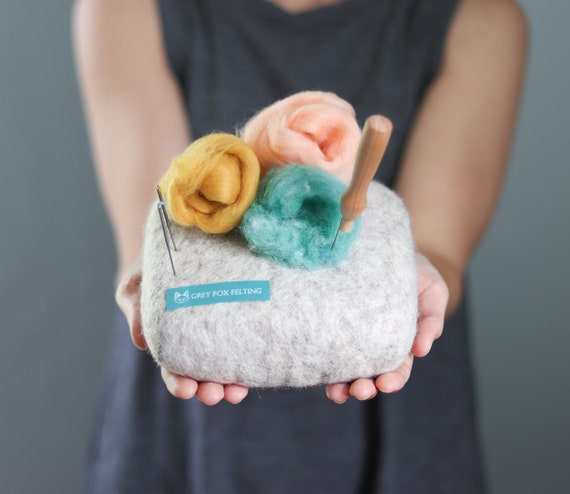 Tapis De Feutrage à L'aiguille En Laine, Bloc De Laine, Base