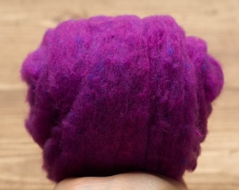 Needle Felting Wool, Purple, Wool Batting, Batts, Wet Felting, Spinning, Weaving, Violet, Dyed Felting Wool, Fiber Art Supplies