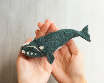 Needle Felted Whale Tutorial - PDF - Digital Download - Beginner Needle Felting - Right Whale - Felt - Learn to Felt - Tutorial