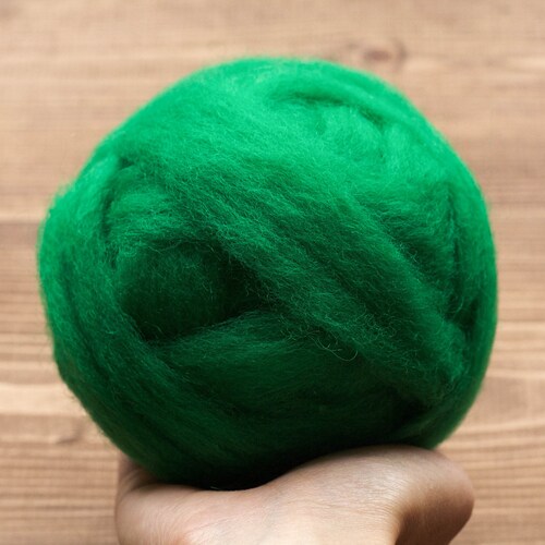 Wool Roving Needle Felting Supply Kelly Green Christmas Etsy