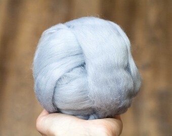 Merino Wool Roving in Glacier, Blue Grey, Ice Blue, Combed Tops, Needle Felting, Wet Felting, Nuno Felting, Weaving, Spinning