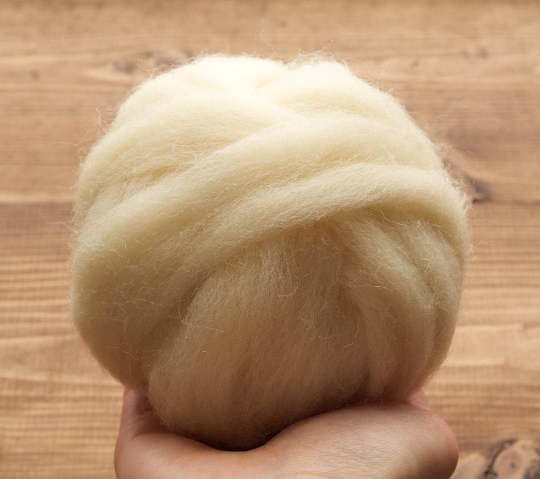 Needle Felting Wool Roving Ecru Natural White Wet Felting Etsy