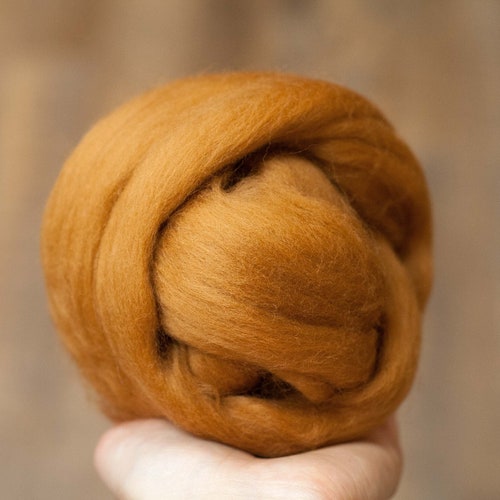Merino Wool Roving in Cinnamon Needle Felting Wet Felting Etsy