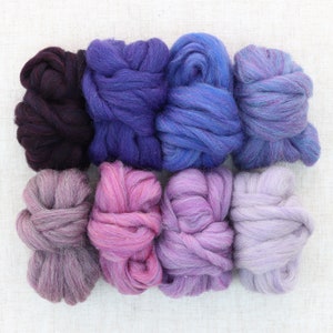 Purples and Violets Wool Roving Sampler image 3