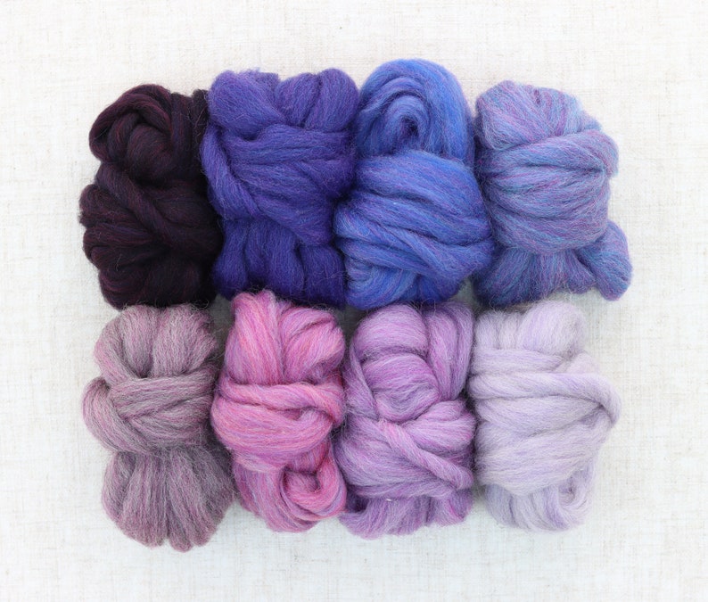 Purples and Violets Wool Roving Sampler image 3