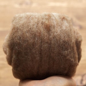 Needle Felting Wool, Oak, Light Brown, Wool Batting, Batts, Fleece, Wet Felting, Weaving, Spinning, Dyed Felting Wool, Fiber Art Supplies