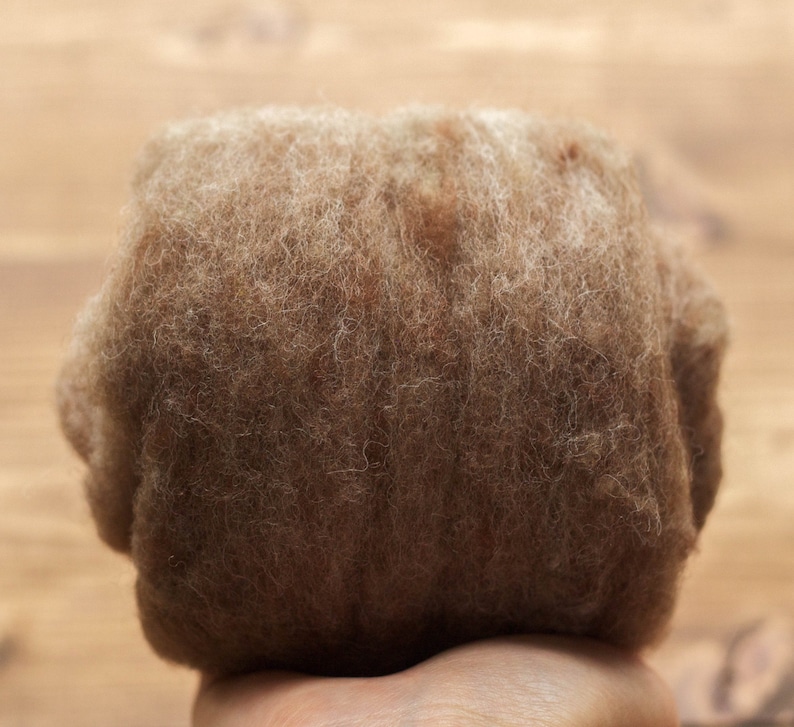 Needle Felting Wool Oak Light Brown Wool Batting Batts Etsy